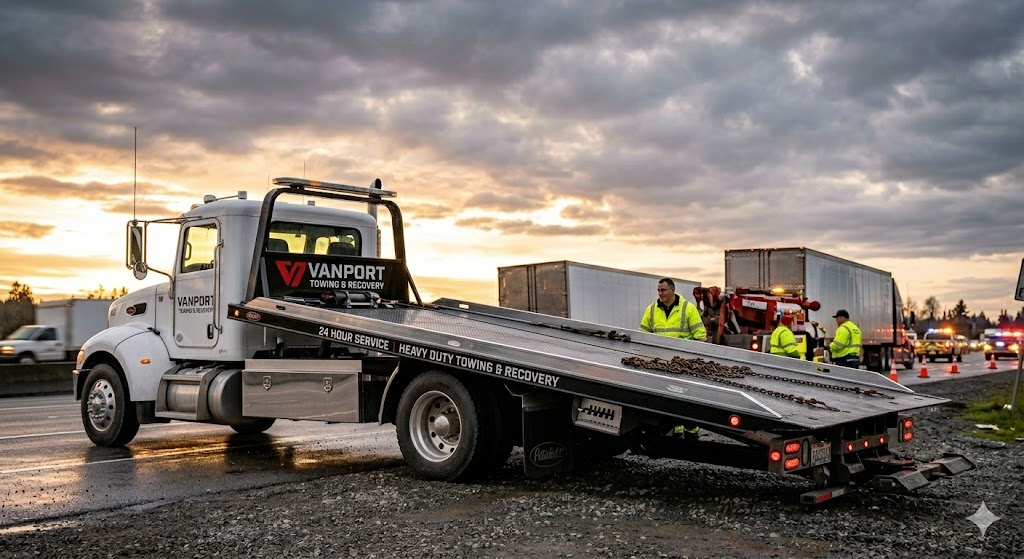 Heavy-Duty Flatbed Tow Truck